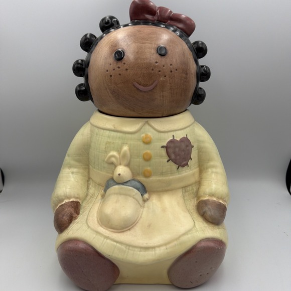 Treasure Craft Other - Treasure Craft Cookie Jar Black Rag Doll "Spice" 14" H x 10" L Vintage USA